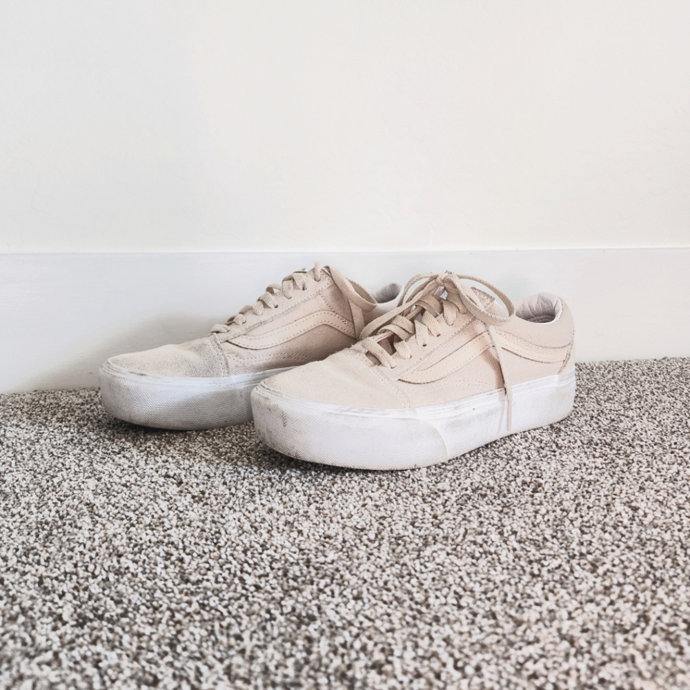 Cream Platform Vans